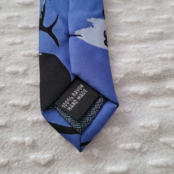 Tie Men's Deer Buck Night Scene Handmade Neck Tie - Picture 6 of 15